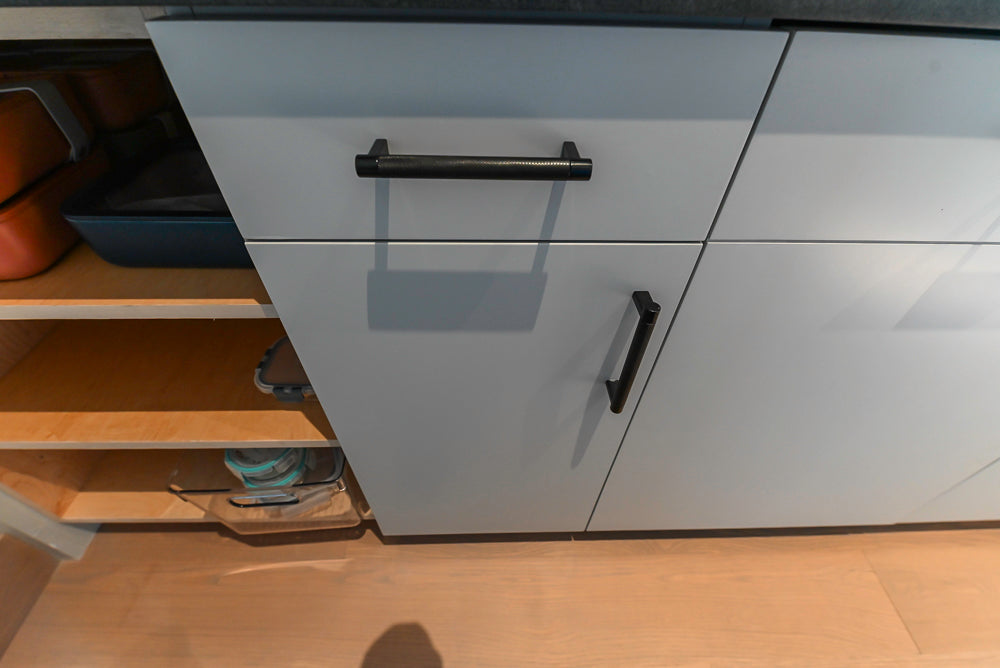 Custom Modern White Butler's Pantry with Stone Countertops & Sink