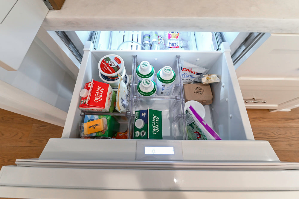 Ciuffo Cabinetry Transitional White Kitchen with Marble Countertops and Thermador Appliances