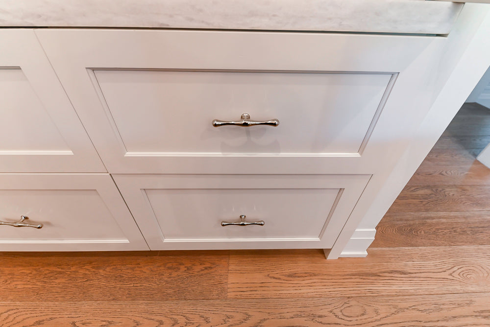 Ciuffo Cabinetry Transitional White Kitchen with Marble Countertops and Thermador Appliances