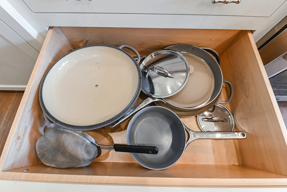 Ciuffo Cabinetry Transitional White Kitchen with Marble Countertops and Thermador Appliances