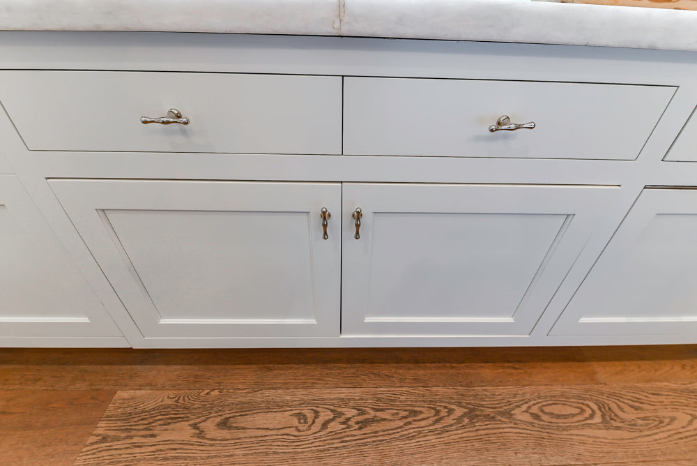Ciuffo Cabinetry Transitional White Kitchen with Marble Countertops and Thermador Appliances