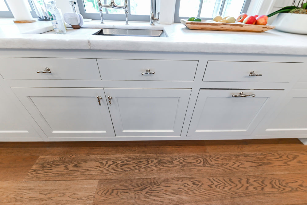 Ciuffo Cabinetry Transitional White Kitchen with Marble Countertops and Thermador Appliances