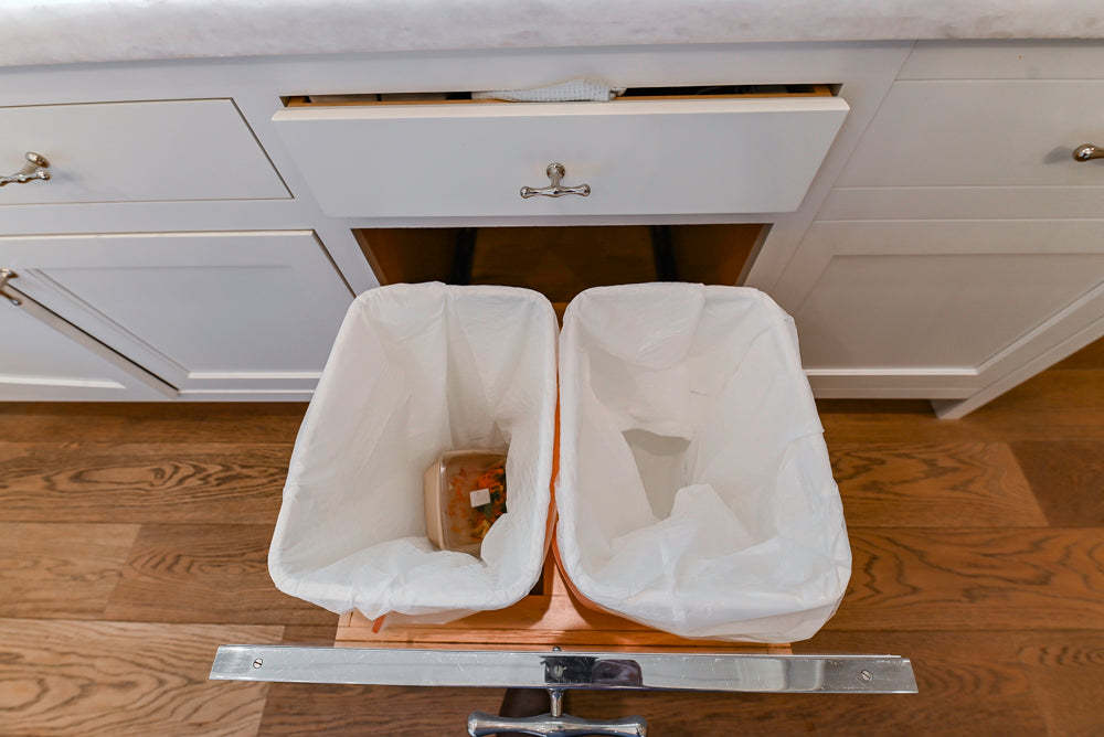 Ciuffo Cabinetry Transitional White Kitchen with Marble Countertops and Thermador Appliances