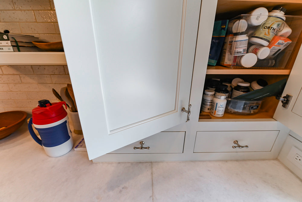 Ciuffo Cabinetry Transitional White Kitchen with Marble Countertops and Thermador Appliances