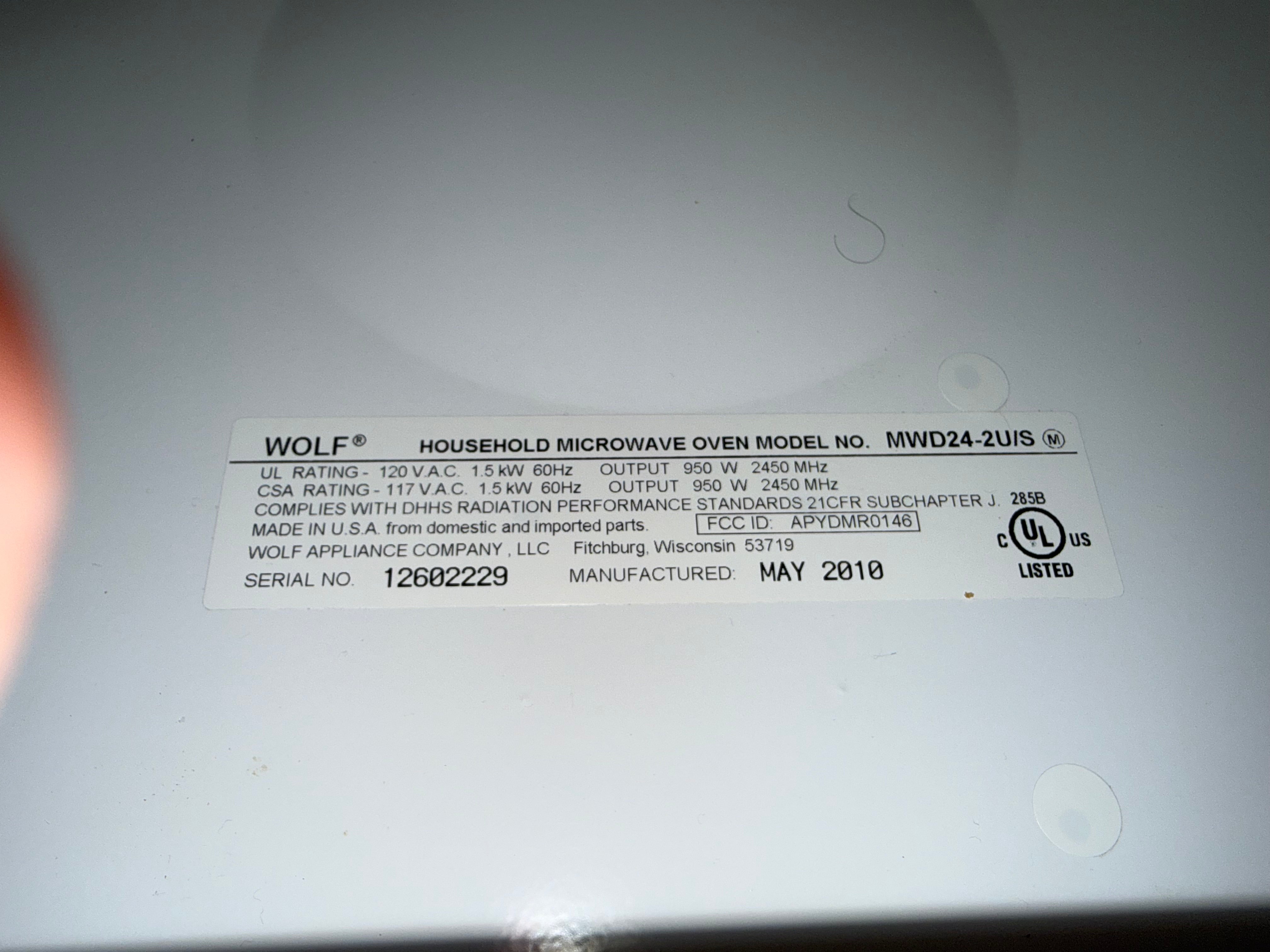 Wolf MWD24-2U/S 24" Stainless Steel Microwave Drawer