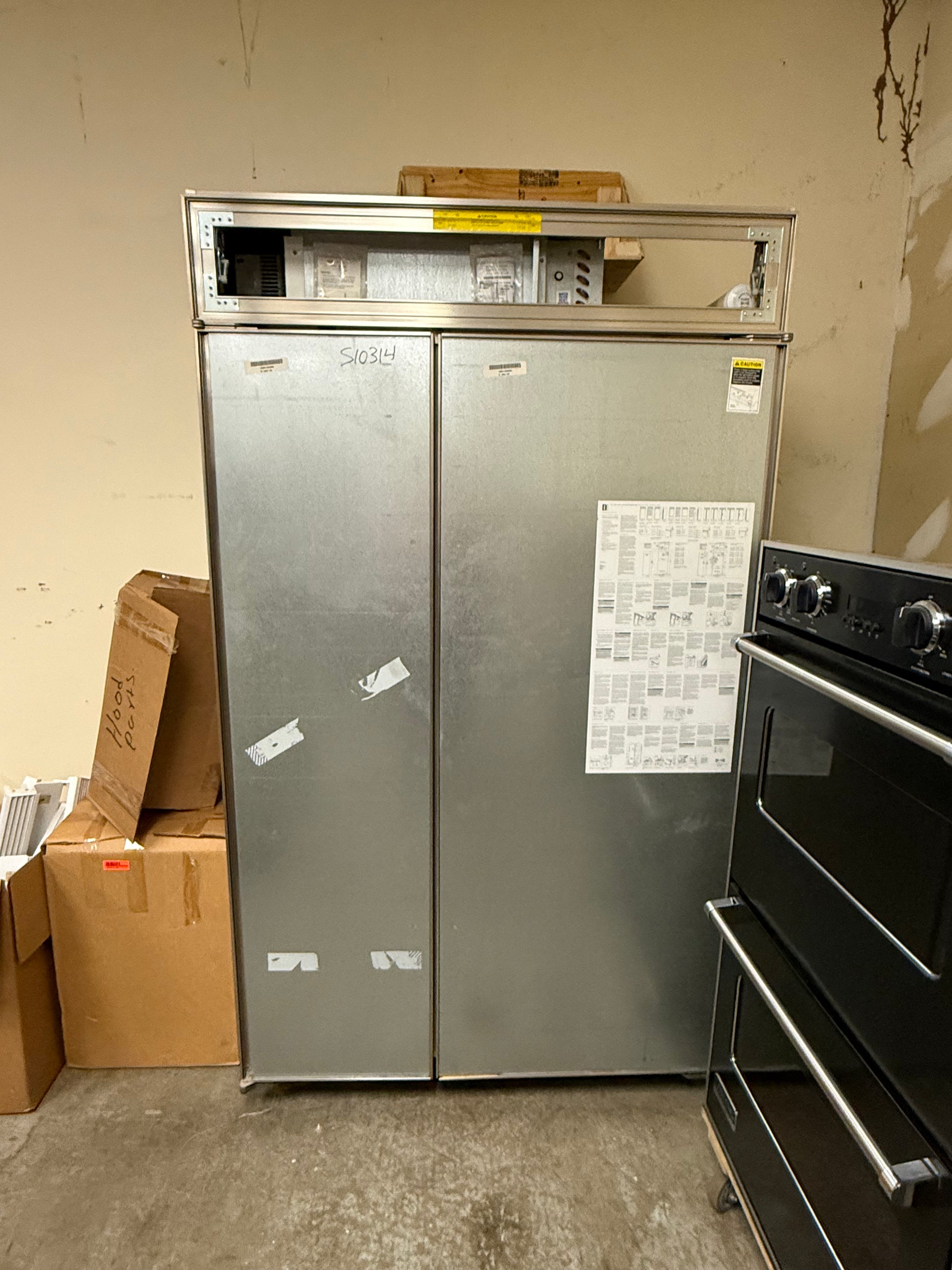 Sub Zero Classic Series BI 48S O 48 inch built in side by side refrigerator front view overlay panel ready