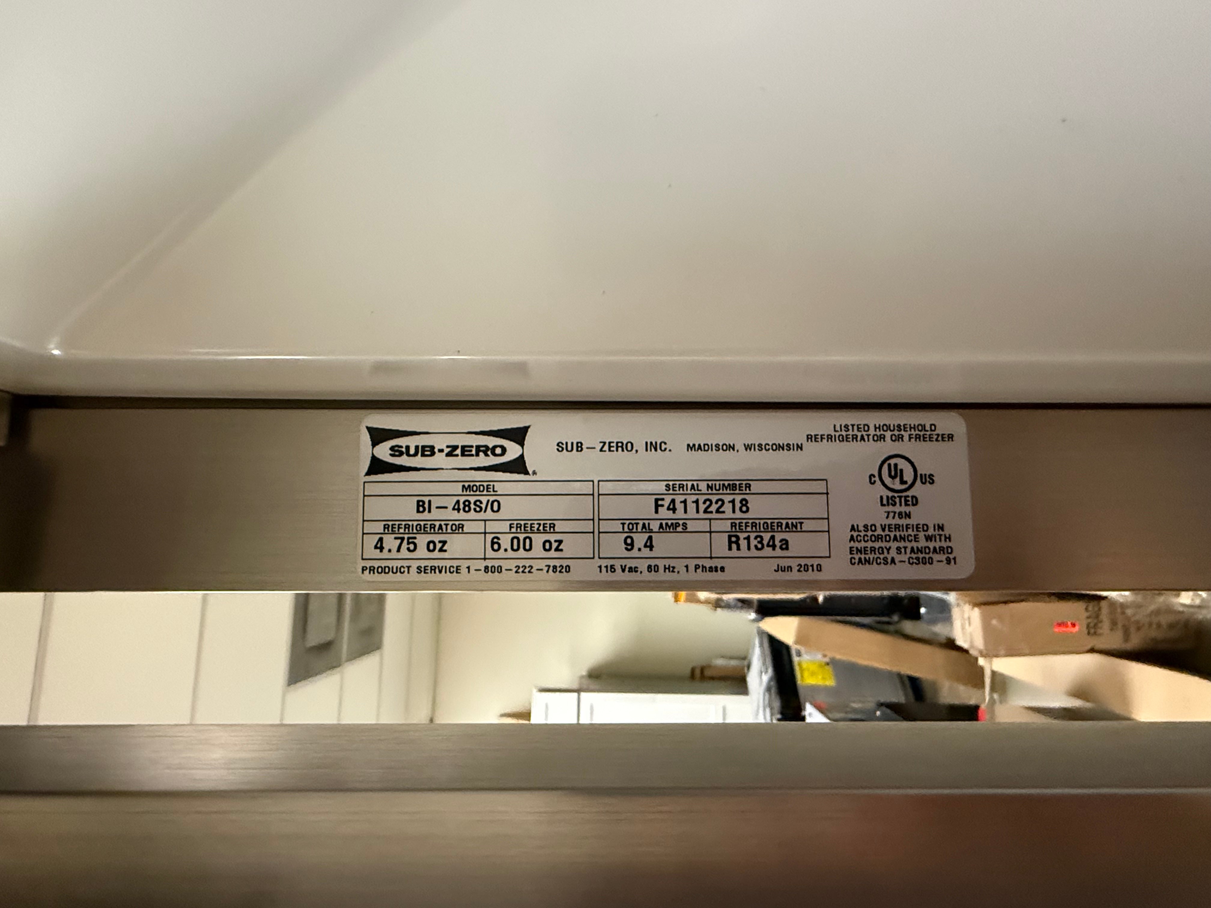 Sub-Zero BI-48S/0 48" Panel Ready Side by Side Refrigerator