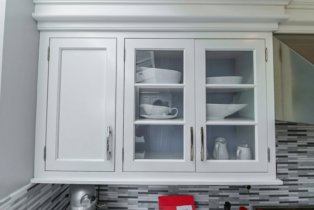 Plain & Fancy Transitional White Kitchen with Island, Countertops and Wolf & Sub-Zero Appliances