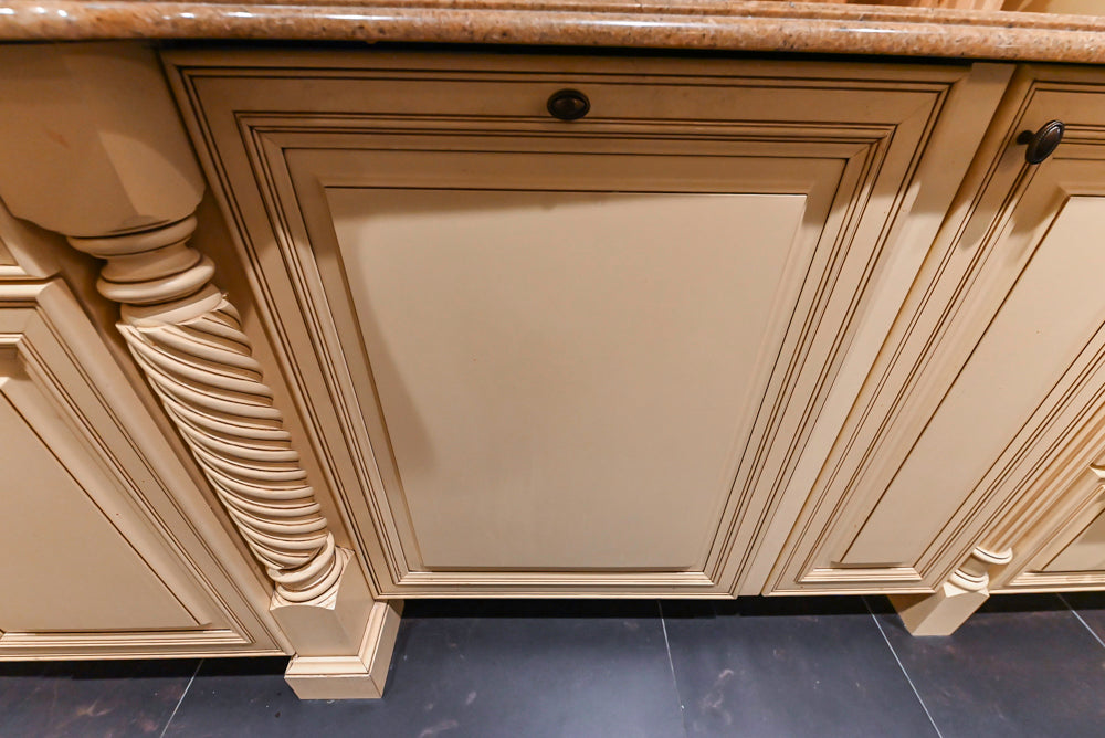 Custom Traditional Cream Kitchen with Island, Butler's Pantry and Viking Appliances