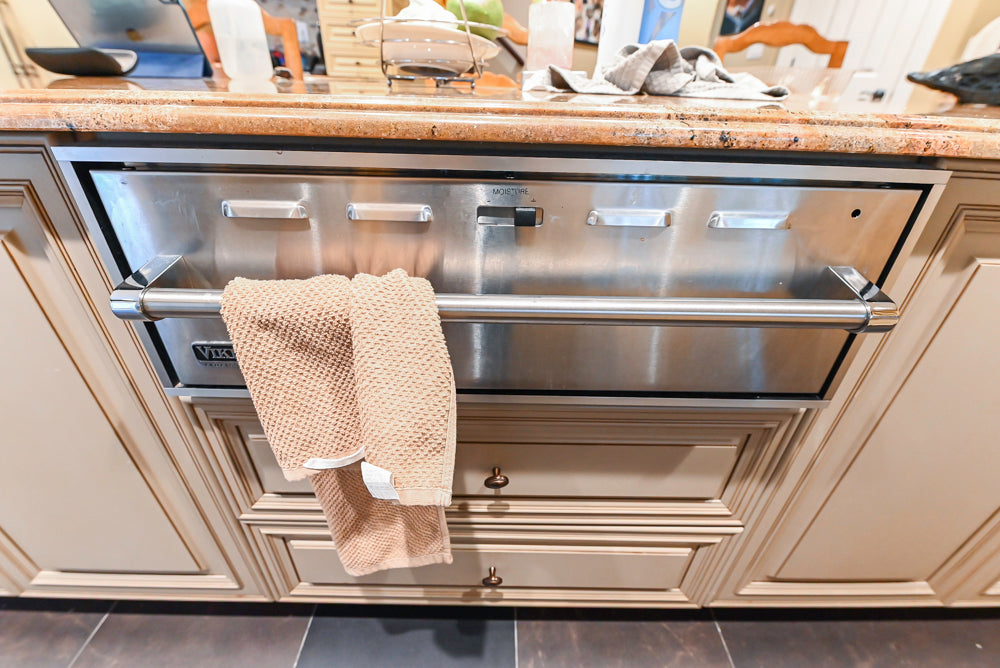 Custom Traditional Cream Kitchen with Island, Butler's Pantry and Viking Appliances