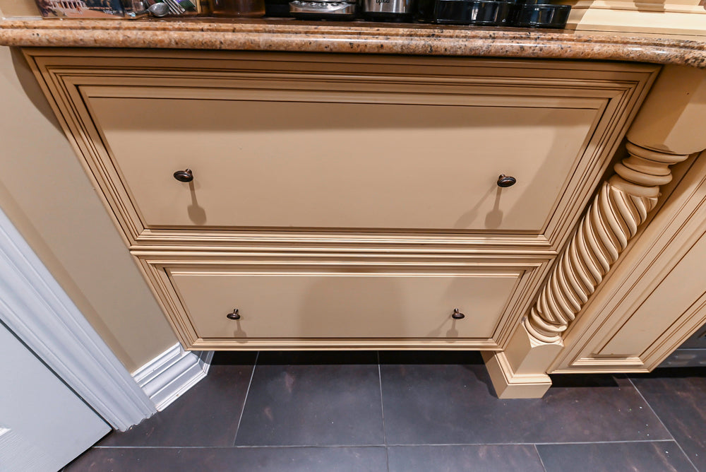 Custom Traditional Cream Kitchen with Island, Butler's Pantry and Viking Appliances