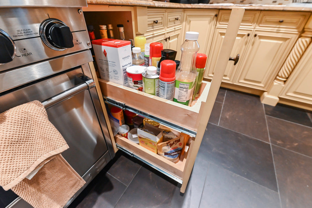 Custom Traditional Cream Kitchen with Island, Butler's Pantry and Viking Appliances