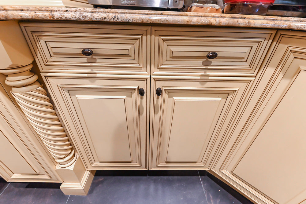 Custom Traditional Cream Kitchen with Island, Butler's Pantry and Viking Appliances