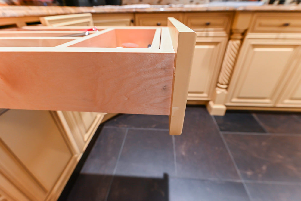 Custom Traditional Cream Kitchen with Island, Butler's Pantry and Viking Appliances