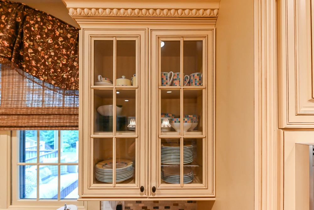 Custom Traditional Cream Kitchen with Island, Butler's Pantry and Viking Appliances