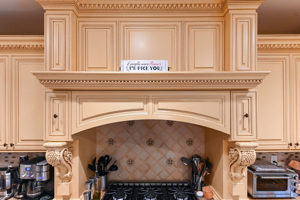Custom Traditional Cream Kitchen with Island, Butler's Pantry and Viking Appliances
