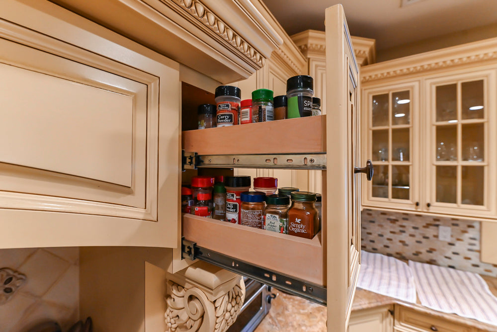 Custom Traditional Cream Kitchen with Island, Butler's Pantry and Viking Appliances