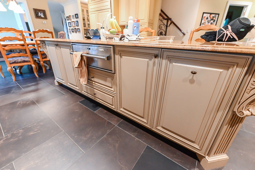Custom Traditional Cream Kitchen with Island, Butler's Pantry and Viking Appliances
