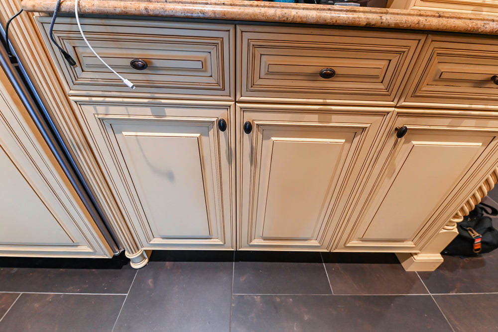 Custom Traditional Cream Kitchen with Island, Butler's Pantry and Viking Appliances