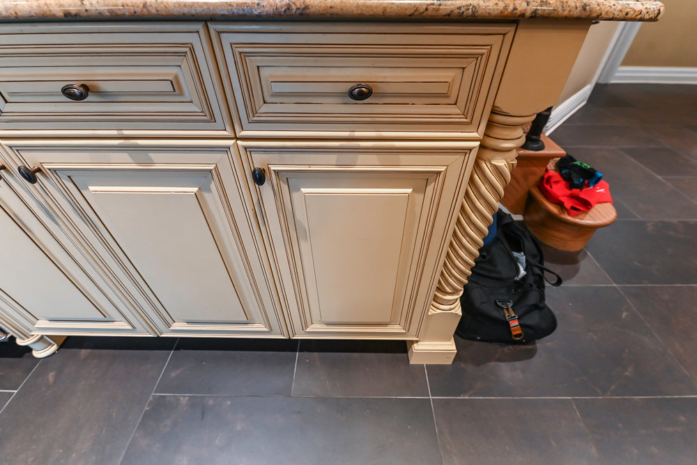 Custom Traditional Cream Kitchen with Island, Butler's Pantry and Viking Appliances