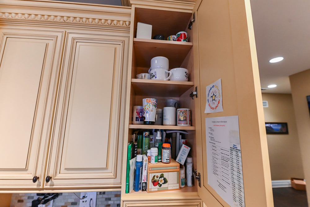 Custom Traditional Cream Kitchen with Island, Butler's Pantry and Viking Appliances