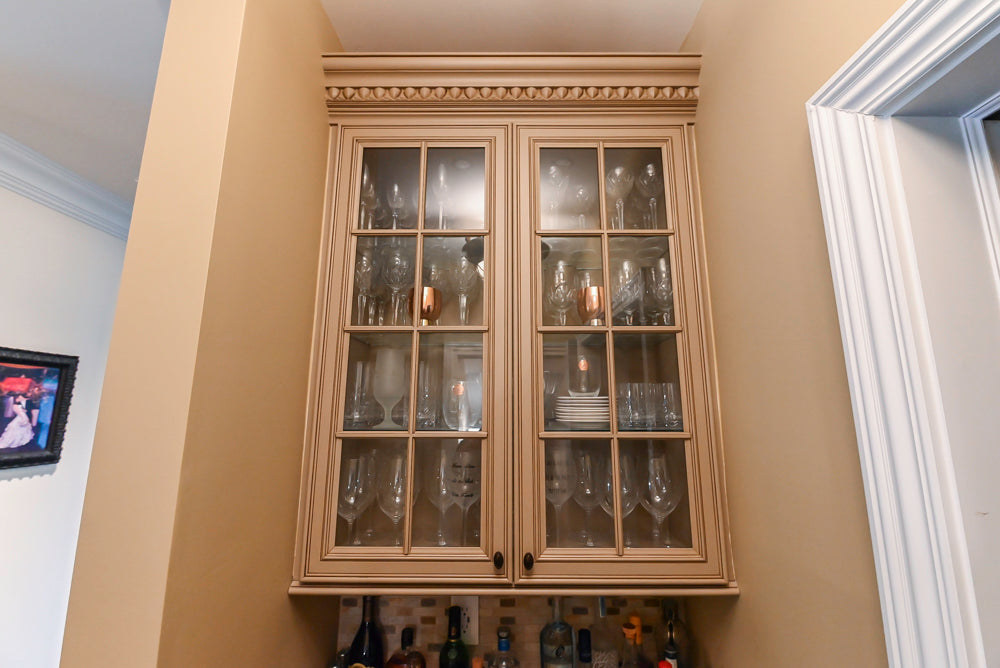 Custom Traditional Cream Kitchen with Island, Butler's Pantry and Viking Appliances