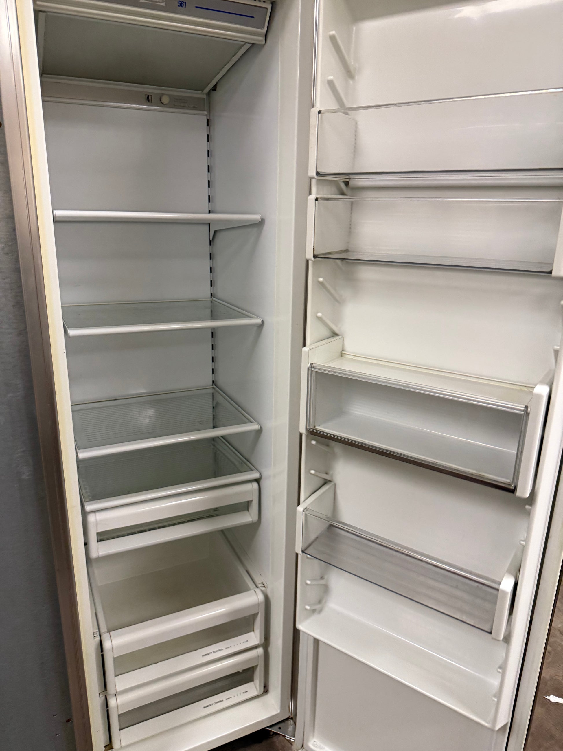 Sub-Zero 561/F 36" Panel Ready Side by Side Refrigerator, Pre-Owned