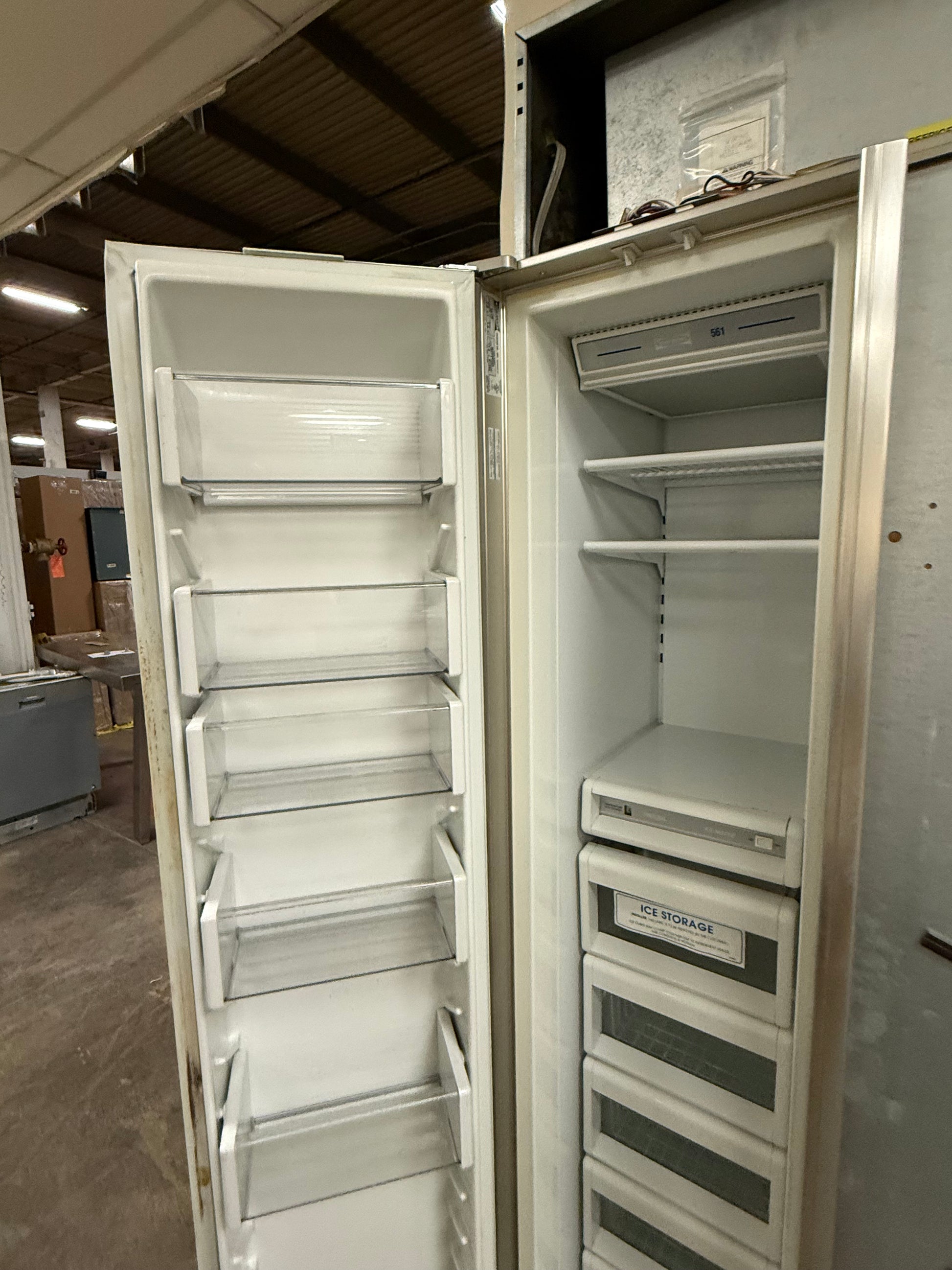 Sub-Zero 561/F 36" Panel Ready Side by Side Refrigerator, Pre-Owned