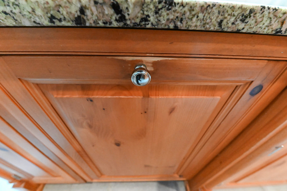 Custom Traditional Natural Wood Kitchen with Granite Countertops and Appliances