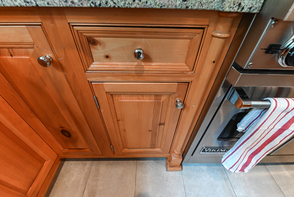 Custom Traditional Natural Wood Kitchen with Granite Countertops and Appliances