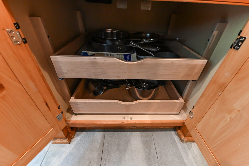 Custom Traditional Natural Wood Kitchen with Granite Countertops and Appliances