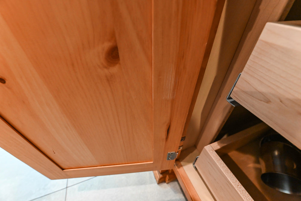 Custom Traditional Natural Wood Kitchen with Granite Countertops and Appliances