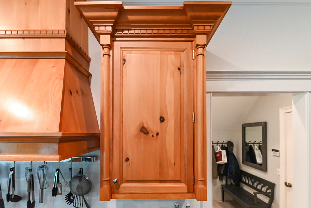 Custom Traditional Natural Wood Kitchen with Granite Countertops and Appliances