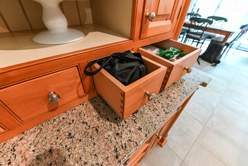 Custom Traditional Natural Wood Kitchen with Granite Countertops and Appliances