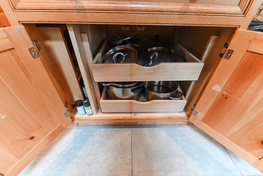 Custom Traditional Natural Wood Kitchen with Granite Countertops and Appliances