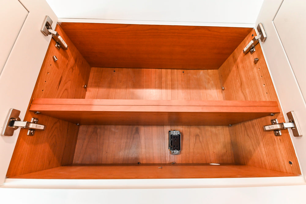 Rutt Transitional White Kitchen with Island, Wet Bar, Granite Countertops & Appliances