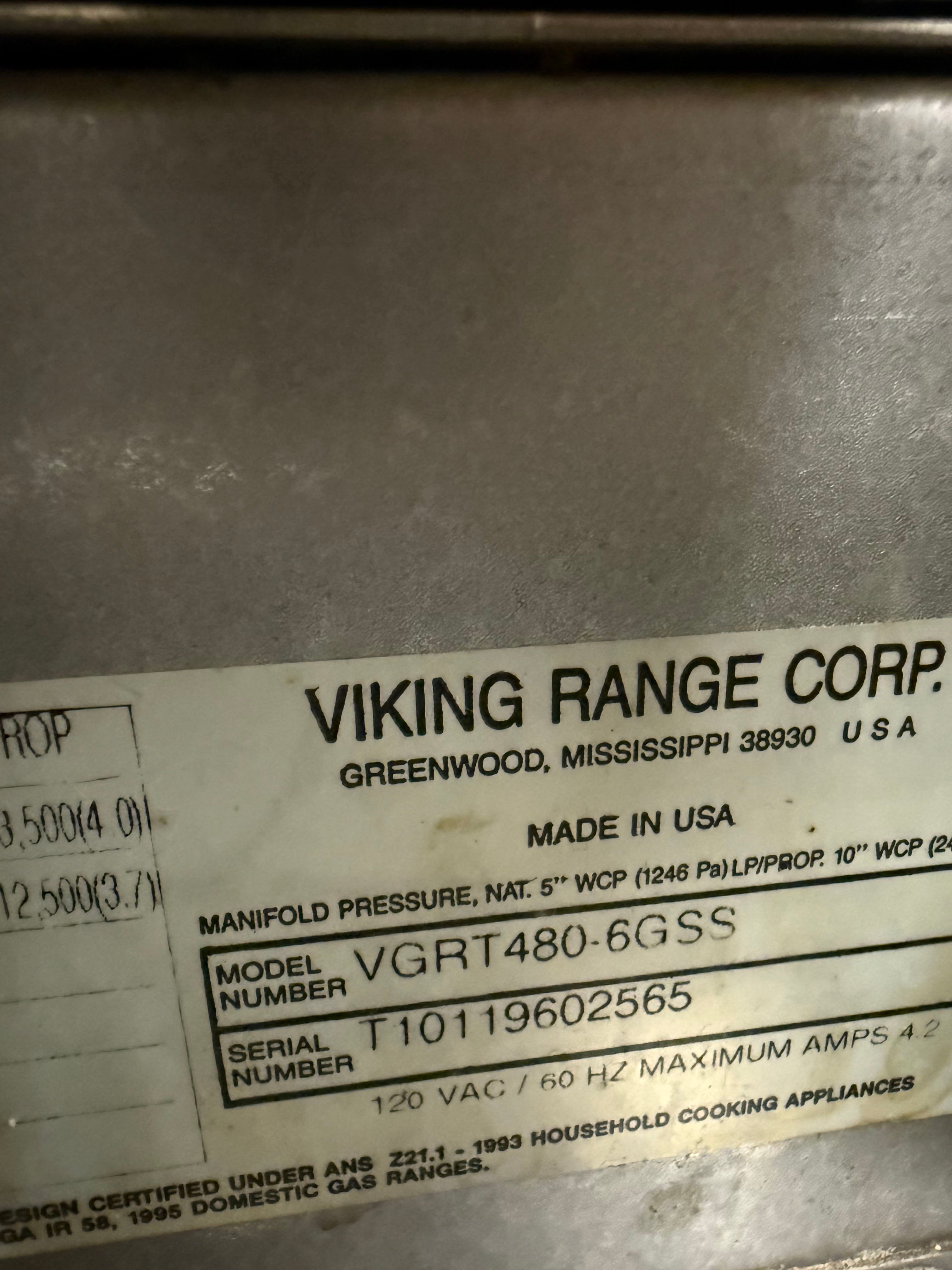 Viking VGRT480-6GSS 48" Stainless Steel Pro-Style Gas Rangetop
