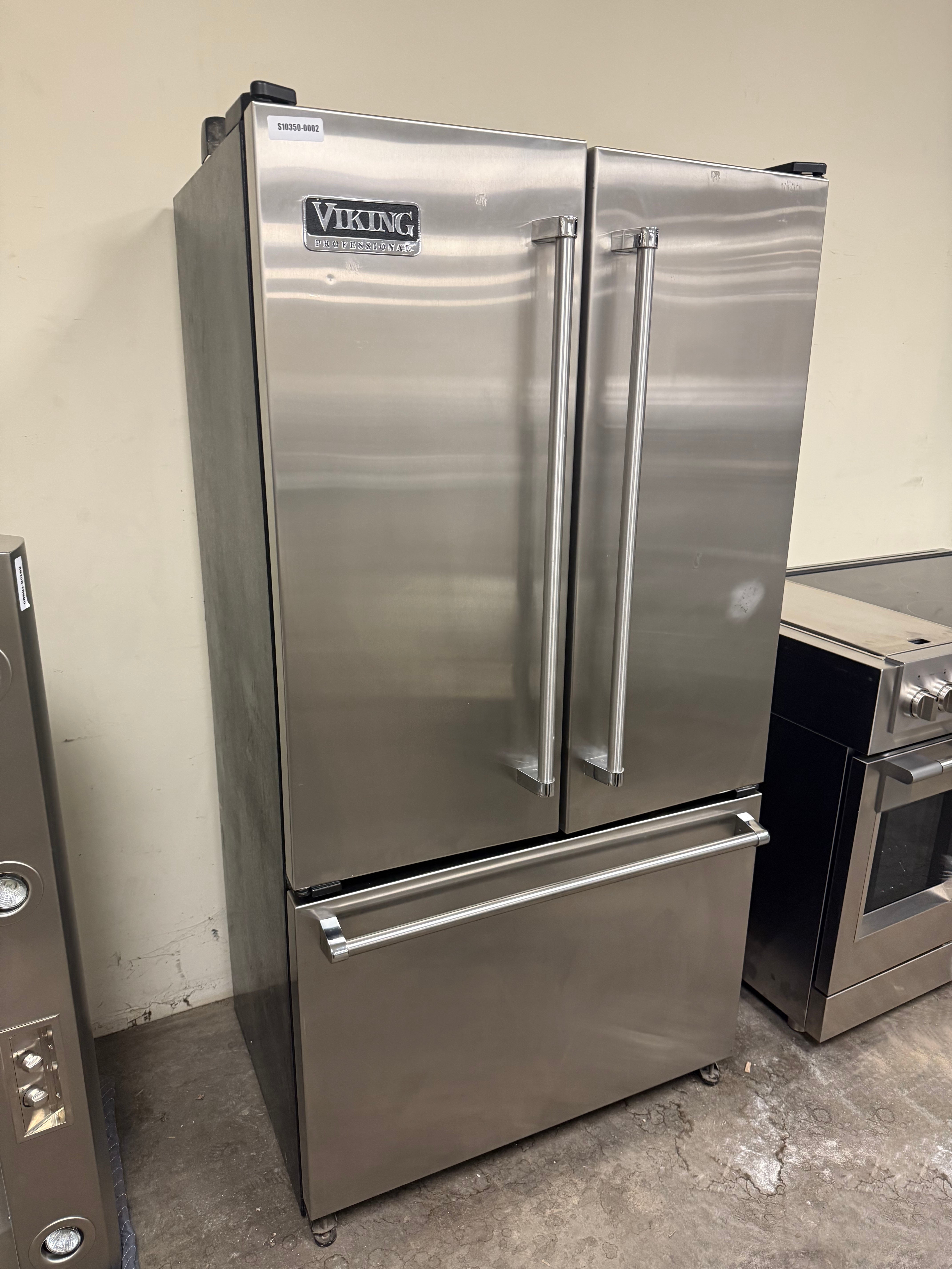 Viking VCFF036SS 36" Stainless Steel Counter Depth Dreestanding French Door Refrigerator