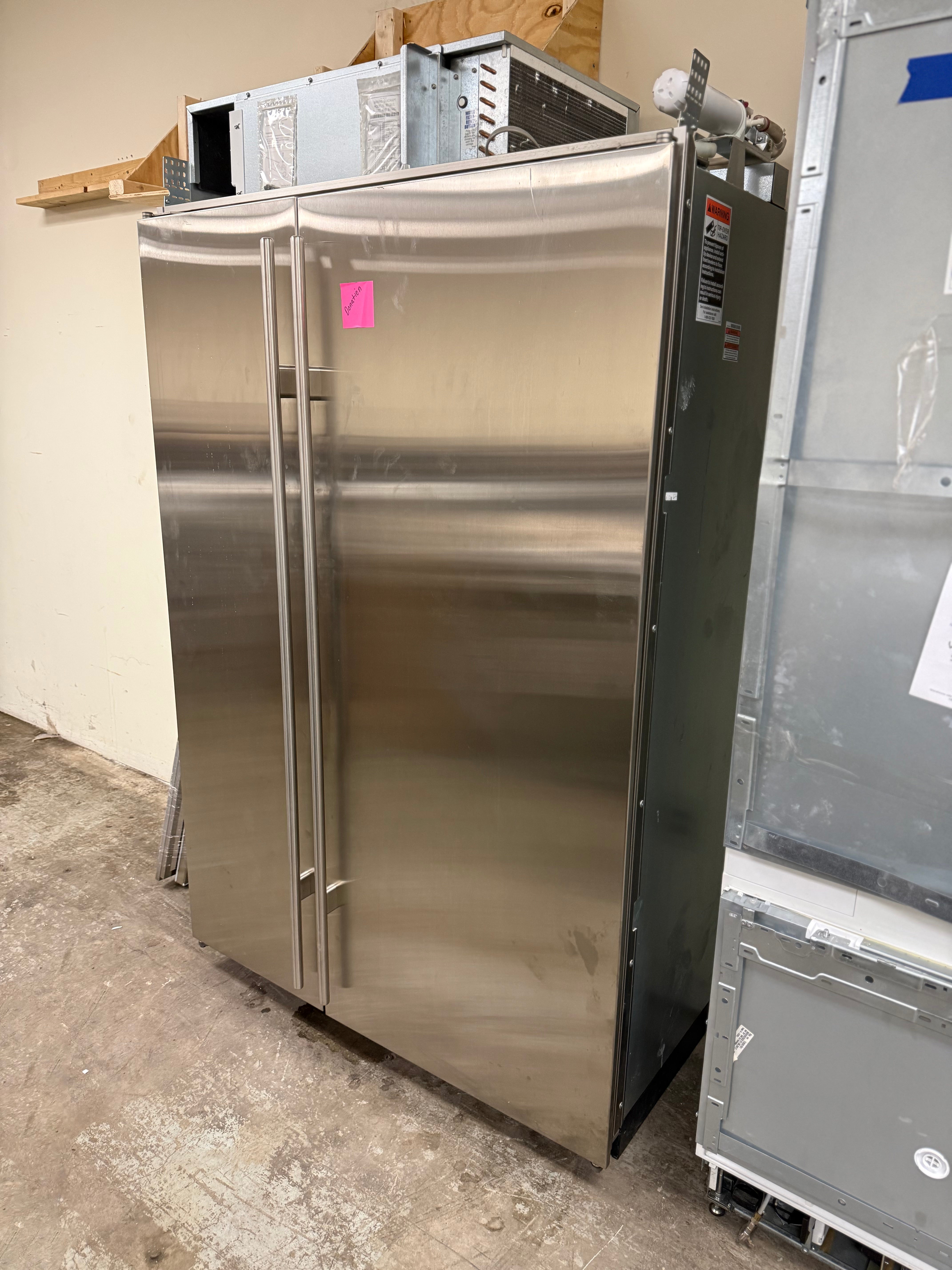 Sub-Zero BI-48S/0 48" Stainless Steel Paneled Side by Side Refrigerator, Pre-Owned