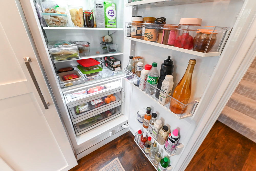 Custom Transitional White Kitchen with Island, Marble Countertop and Sub-Zero & Wolf Appliances