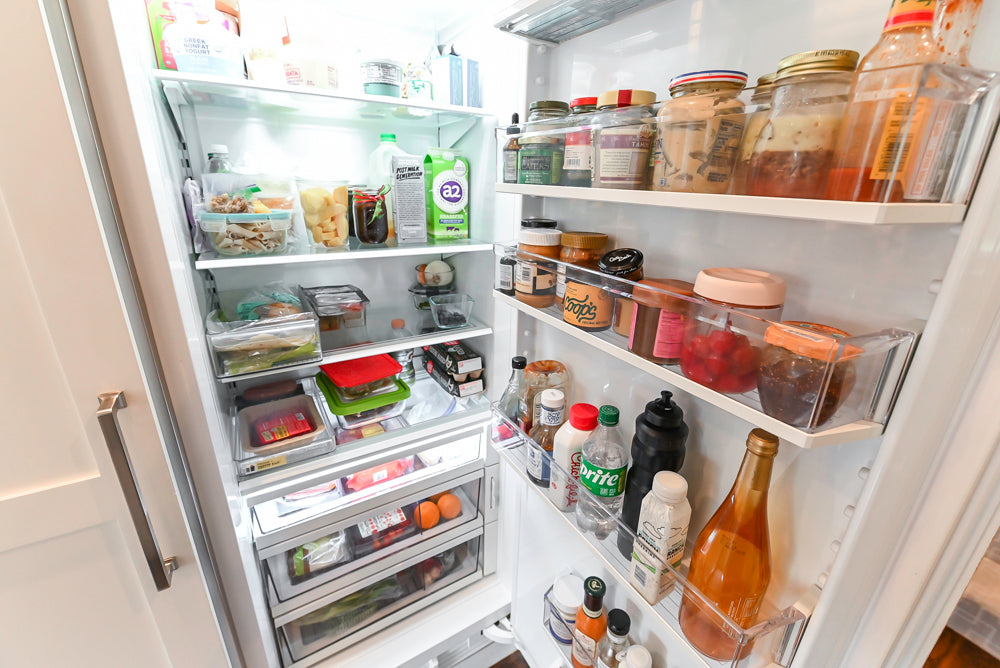 Custom Transitional White Kitchen with Island, Marble Countertop and Sub-Zero & Wolf Appliances