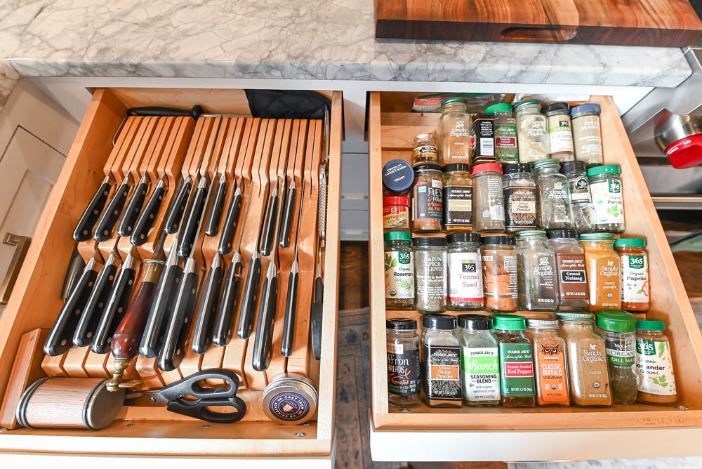 Custom Transitional White Kitchen with Island, Marble Countertop and Sub-Zero & Wolf Appliances