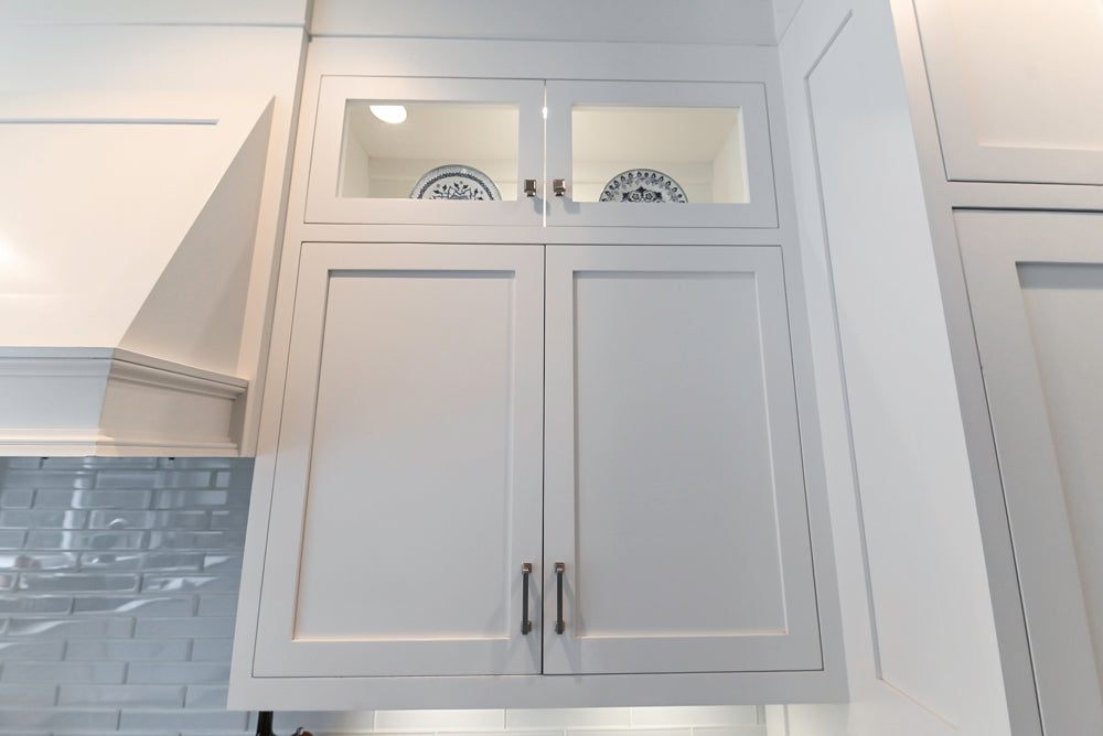 Custom Transitional White Kitchen with Island, Marble Countertop and Sub-Zero & Wolf Appliances
