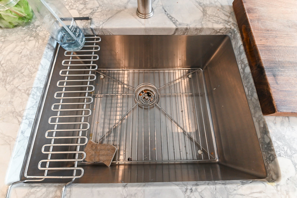 Custom Transitional White Kitchen with Island, Marble Countertop and Sub-Zero & Wolf Appliances
