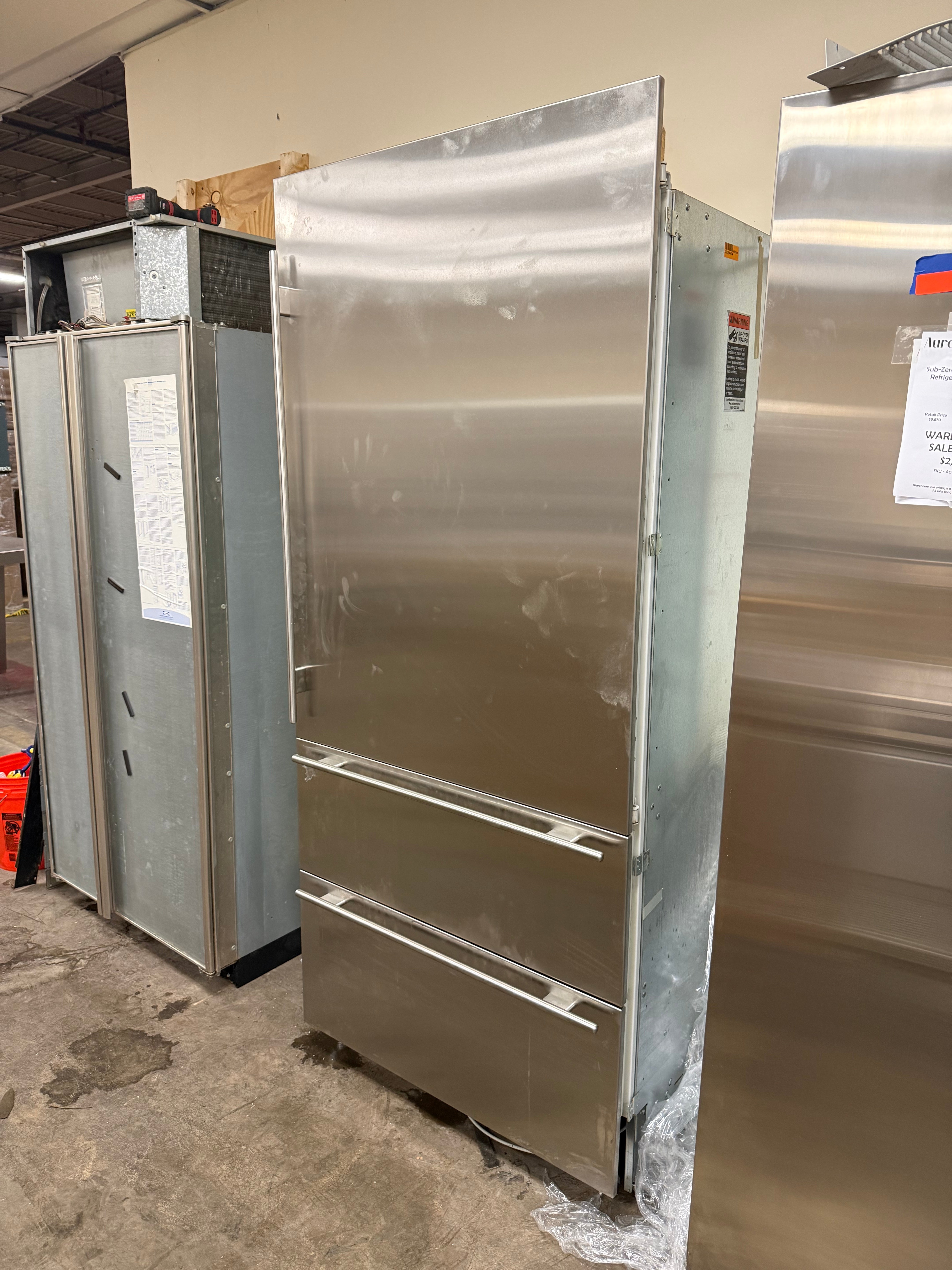 Sub-Zero 736TCI 36 inch integrated refrigerator with professional stainless steel panels