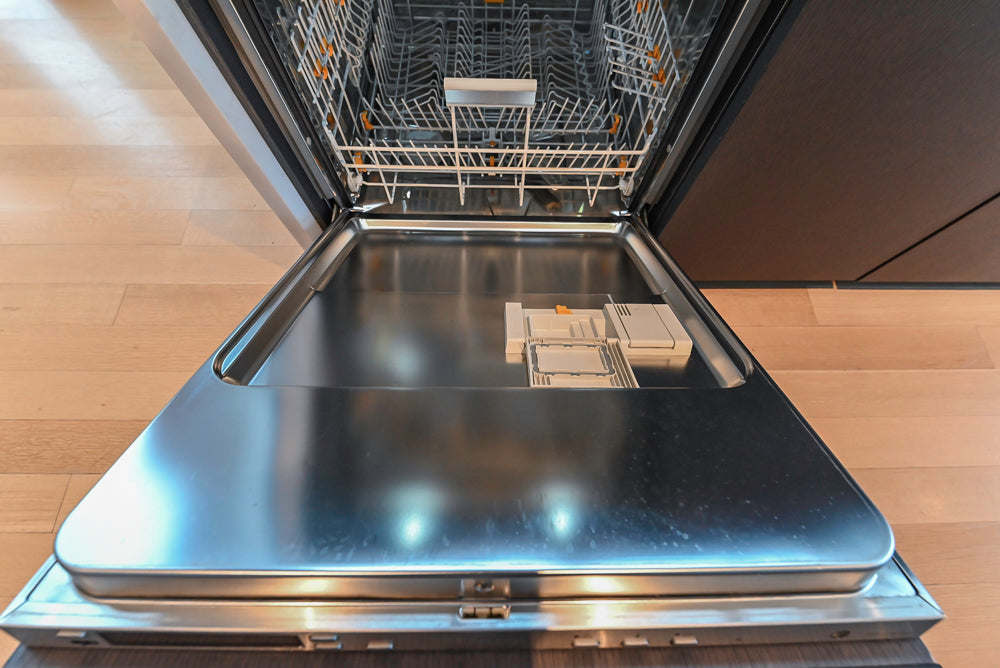 Custom Modern Wood Veneer Kitchen with White Marble Countertops and Wolf & Miele Appliances