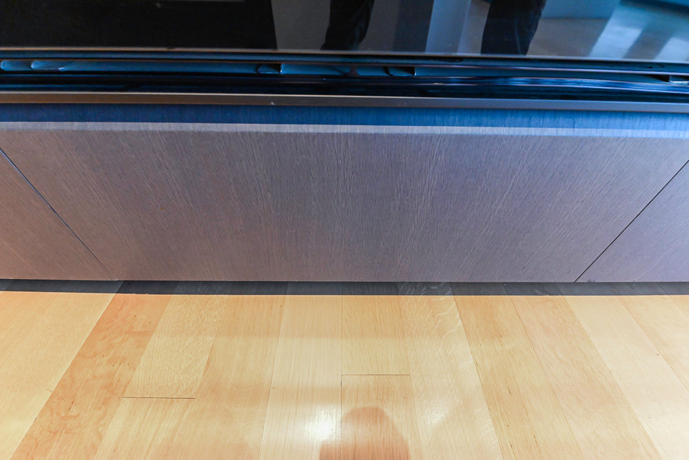 Custom Modern Wood Veneer Kitchen with White Marble Countertops and Wolf & Miele Appliances