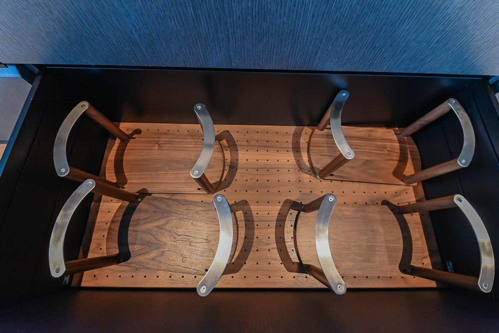 Custom Modern Wood Veneer Kitchen with White Marble Countertops and Wolf & Miele Appliances