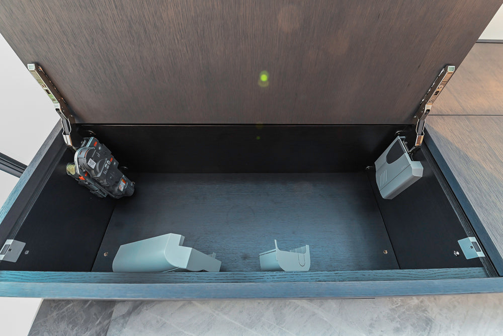 Custom Modern Wood Veneer Kitchen with White Marble Countertops and Wolf & Miele Appliances