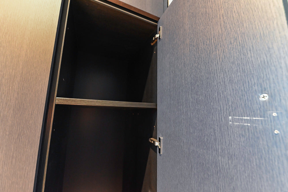 Custom Modern Wood Veneer Kitchen with White Marble Countertops and Wolf & Miele Appliances